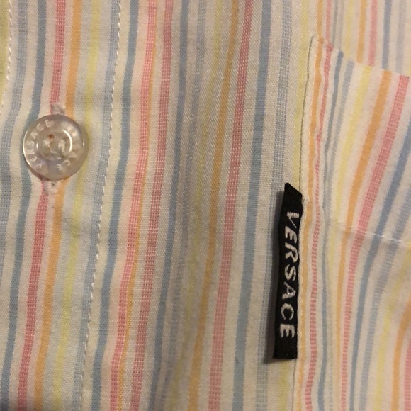Versace Pastel Stripe Breezy Button-Up - Picture 4 of 10